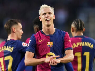 El futbolista Dani Olmo con el Barça