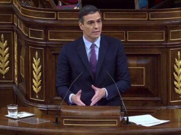 Pedro Sánchez en su investidura en 2020