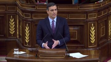 Pedro Sánchez en su investidura en 2020