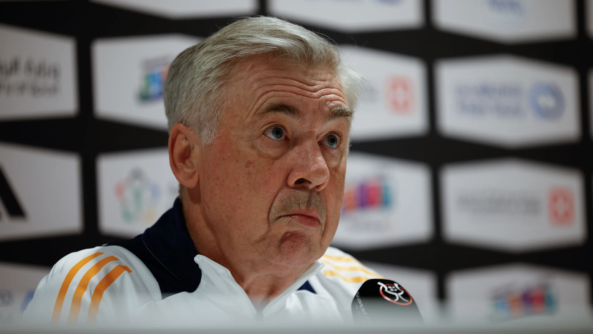 Ancelotti atiende a los medios en Arabia Saudí Ancelotti atiende a los medios en Arabia Saudí