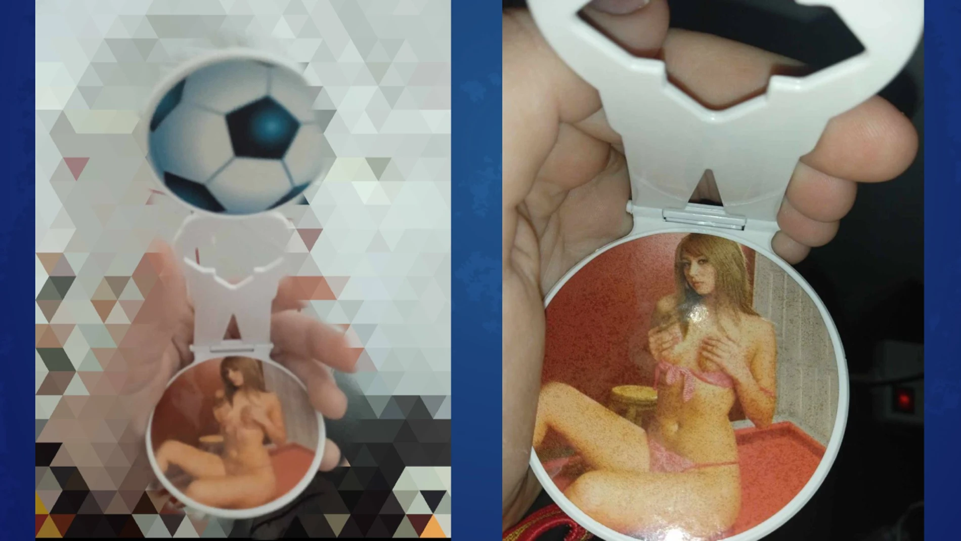 Algunos de los objetos eróticos lanzados en la Cabalgata de Reyes de Palma del Río en Córdoba. Algunos de los objetos eróticos lanzados en la Cabalgata de Reyes de Palma del Río en Córdoba.