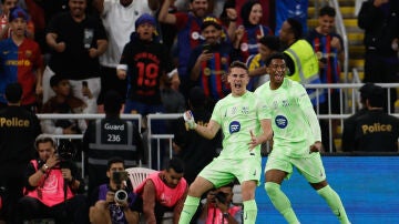 Gavi celebra un gol ante el Athletic en la semifinal de la Supercopa de España 