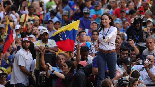 Mar&iacute;a Corina Machado en una manifestaci&oacute;n en Caracas