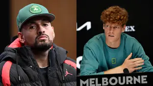 Nick Kyrgios y Jannik Sinner, en la sala de prensa del Melbourne Park Nick Kyrgios y Jannik Sinner, en la sala de prensa del Melbourne Park