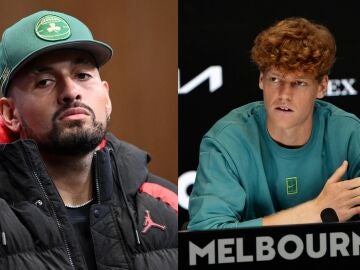 Nick Kyrgios y Jannik Sinner, en la sala de prensa del Melbourne Park