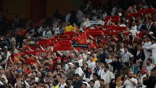 Aficionados del Mallorca en el estadio King Abdullah de Yeda Aficionados del Mallorca en el estadio King Abdullah de Yeda