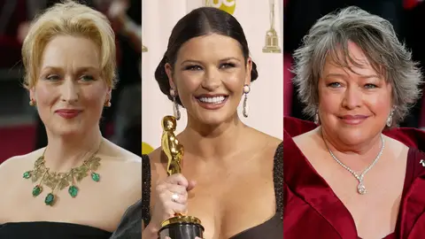 Meryl Streep, Catherine Zeta-Jones y Kathy Bates en los Oscar de 2003 Meryl Streep, Catherine Zeta-Jones y Kathy Bates en los Oscar de 2003