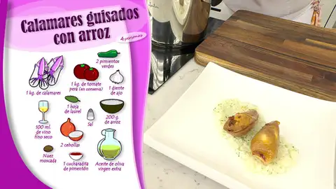 Ingredientes Calamares guisados con arroz Ingredientes Calamares guisados con arroz