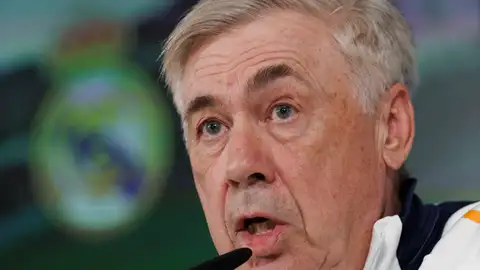 Carlo Ancelotti en rueda de prensa en Valdebebas Carlo Ancelotti en rueda de prensa en Valdebebas