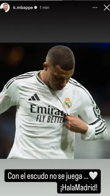 El mensaje de Mbappé en su Instagram El mensaje de Mbappé en su Instagram