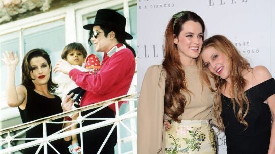 Lisa Marie Presley con Michael Jackson/Riley Keough con Lisa Marie Presley 