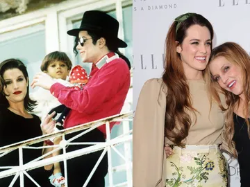 Lisa Marie Presley con Michael Jackson/Riley Keough con Lisa Marie Presley  Lisa Marie Presley con Michael Jackson/Riley Keough con Lisa Marie Presley