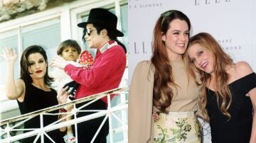 Lisa Marie Presley con Michael Jackson/Riley Keough con Lisa Marie Presley 