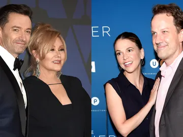 Hugh Jackman con Deborra-Lee Furness y Sutton Foster con Ted Griffin Hugh Jackman con Deborra-Lee Furness y Sutton Foster con Ted Griffin