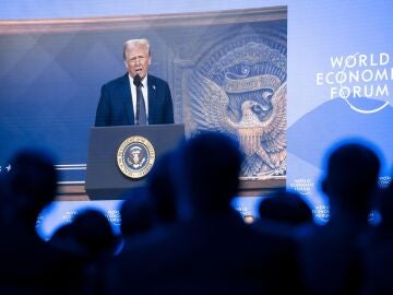 Donald Trump, durante su intervención por videoconferencia en el Foro Económico Mundial de Davos.