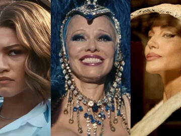 Montaje de Zendaya, Pamela Anderson y Angelina Jolie