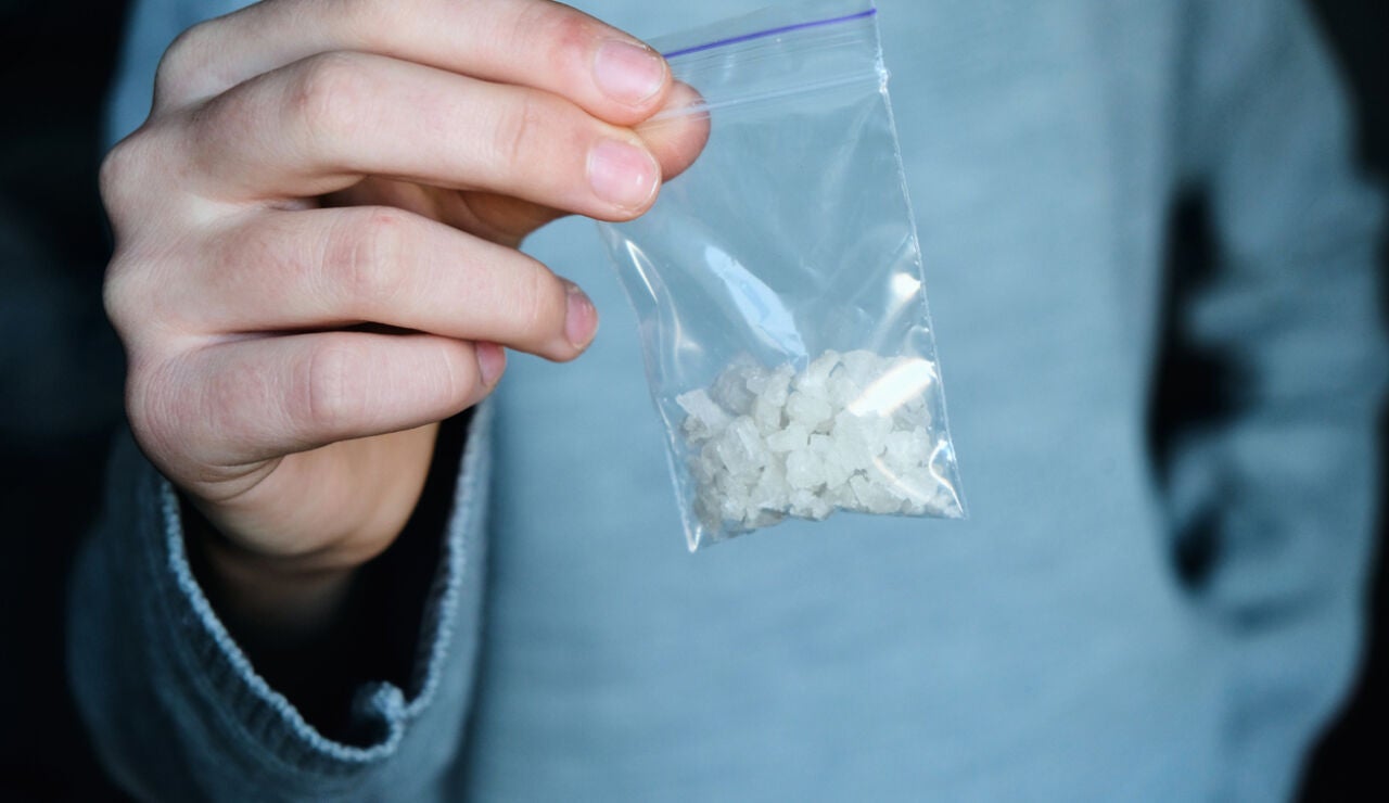 Una bolsa con metanfetamina