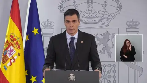 Comparecencia de Pedro Sánchez en Moncloa Comparecencia de Pedro Sánchez en Moncloa