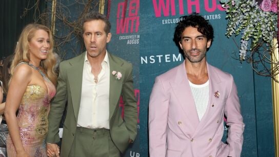Blake Lively, Ryan Reynolds y Justin Baldoni por separado en la premiere de It Ends With Us