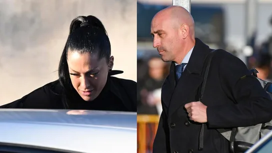 Jennifer Hermoso y Rubiales a su llegada a la Audiencia Nacional Jennifer Hermoso y Rubiales a su llegada a la Audiencia Nacional