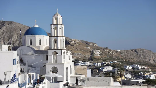 La isla griega de Santorini La isla griega de Santorini