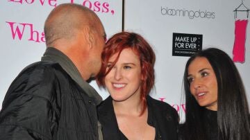 Rumer Willis con sus padres, Demi Moore y Bruce Willis