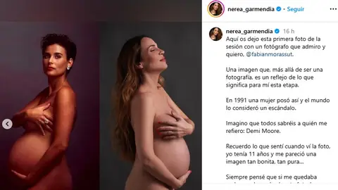 El posado de Nerea Garmendia a lo Demi Moore El posado de Nerea Garmendia a lo Demi Moore