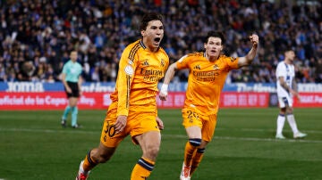 Gonzalo celebra su gol ante el Leganés en Butarque