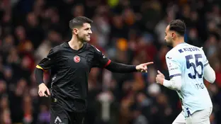 Álvaro Morata celebra su primer gol con el Galatasaray Álvaro Morata celebra su primer gol con el Galatasaray