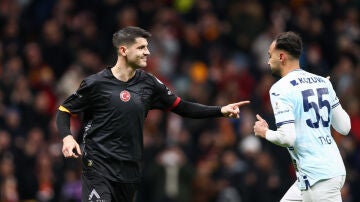 Álvaro Morata celebra su primer gol con el Galatasaray