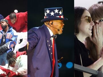 Kendrick Lamar,Samuel L. Jackson y Taylor Swift en la Super Bowl de Nueva Orlenas