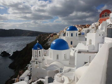 Vista de Oia en la isla de Santorini