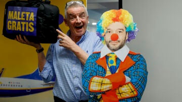 El presidente de Ryanair, Michael O'Leary durante una rueda de prensa