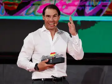 Rafa Nadal, durante su homenaje en el COE Rafa Nadal, durante su homenaje en el COE