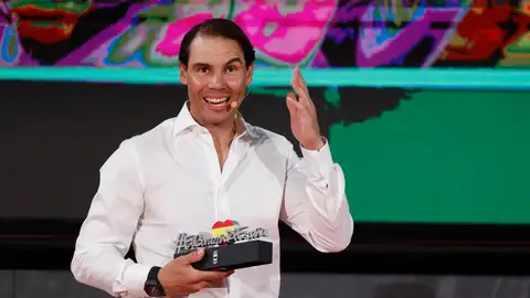 Rafa Nadal, durante su homenaje en el COE Rafa Nadal, durante su homenaje en el COE
