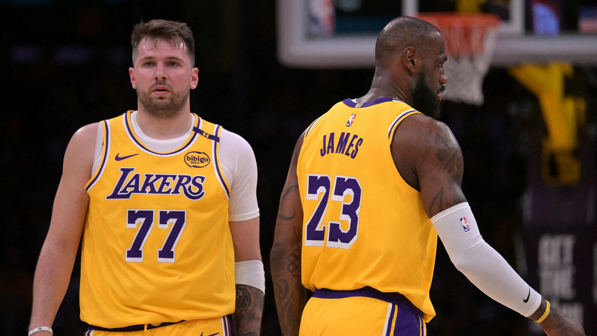 Luka Doncic y LeBron James, en el partido ante Utah Jazz Luka Doncic y LeBron James, en el partido ante Utah Jazz