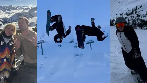 Elsa Pataly y Chris Hemsworth en la nieve con sus hijos Elsa Pataly y Chris Hemsworth en la nieve con sus hijos