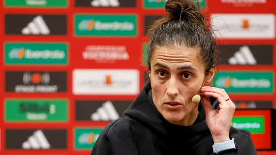 Montse Tomé, en la rueda de prensa en Paiporta Montse Tomé, en la rueda de prensa en Paiporta