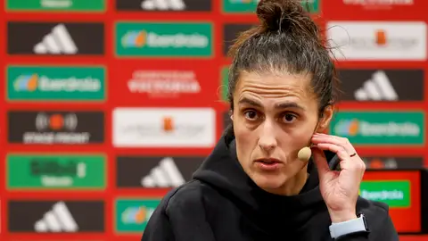 Montse Tomé, en la rueda de prensa en Paiporta Montse Tomé, en la rueda de prensa en Paiporta