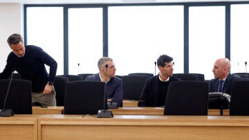 Jorge Vilda, Rubén Rivera, Albert Luque y Luis Rubiales, durante una sesión del juicio en San Fernando de Henares