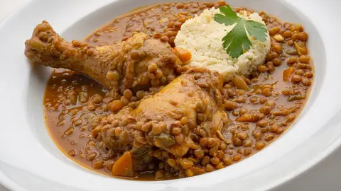 Lentejas con pollo y cuscús Lentejas con pollo y cuscús