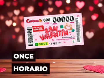 Horario y dónde ver el Sorteo del Cuponazo de San Valentín de la ONCE Horario y dónde ver el Sorteo del Cuponazo de San Valentín de la ONCE