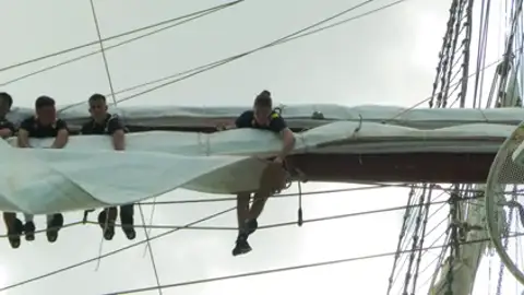 Las imágenes de la Princesa Leonor en su llegada a tierras americanas Las imágenes de la Princesa Leonor en su llegada a tierras americanas