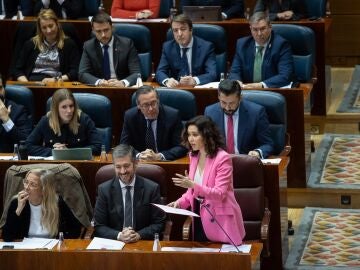 Isabel Díaz Ayuso durante un pleno en la Asamblea de Madrid. 