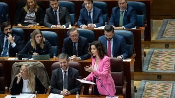 Isabel Díaz Ayuso durante un pleno en la Asamblea de Madrid. 