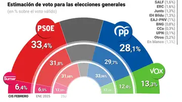 Estimación de voto febrero 2025 Estimación de voto febrero 2025