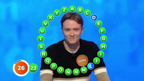 ¡Por muy poco! Manu termina el Rosco con un fallo y una letra en blanco ¡Por muy poco! Manu termina el Rosco con un fallo y una letra en blanco