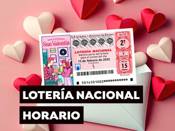 Horario y dónde ver el Sorteo Extraordinario de San Valentín de la Lotería Nacional del sábado 15 de febrero Horario y dónde ver el Sorteo Extraordinario de San Valentín de la Lotería Nacional del sábado 15 de febrero