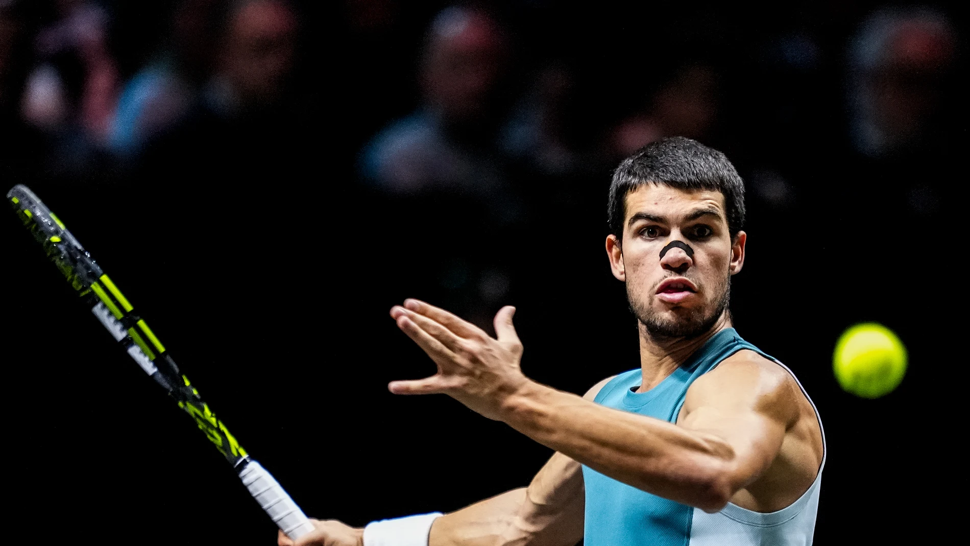 Carlos Alcaraz durante el torneo de Rotterdam 2025 Carlos Alcaraz durante el torneo de Rotterdam 2025