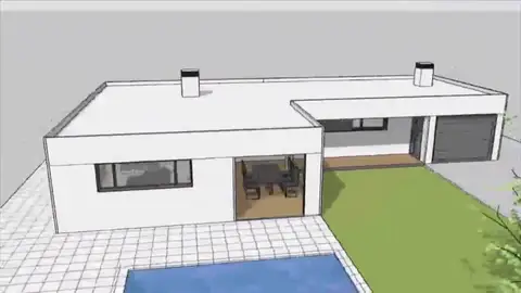 Imagen de un plano de una casa prefabricada. Imagen de un plano de una casa prefabricada.